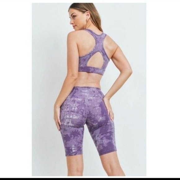 🔥$5🔥BIKER SHORT SET-PURPLE -NEW - Picture 2 of 2